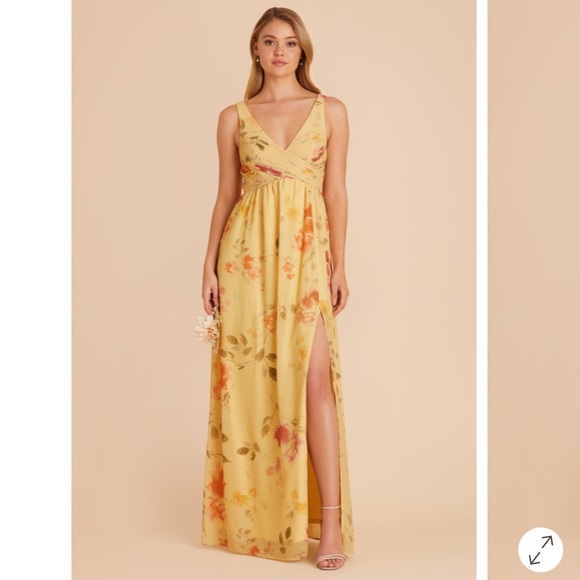 birdy grey laurie chiffon pale yellow rococo floral dress - Picture 1 of 16